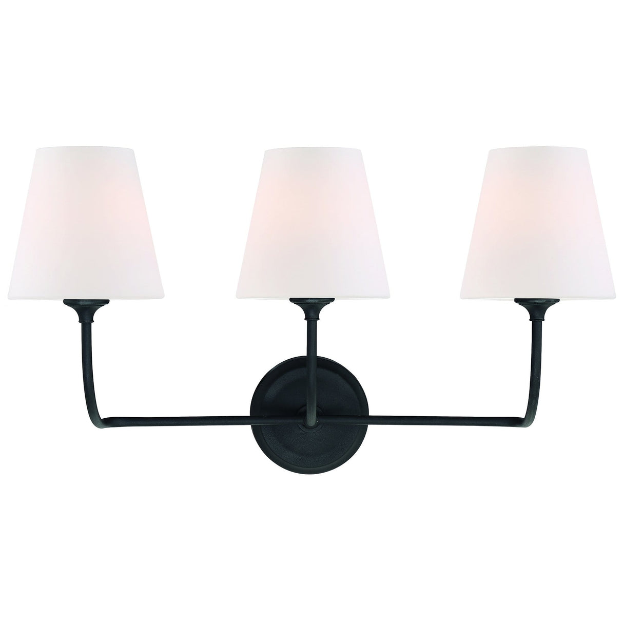 Libby Langdon for Crystorama Sylvan 3-Light Black Forged Bathroom Vanity Lighting crystorama-2443-OP-BF 00633779036729