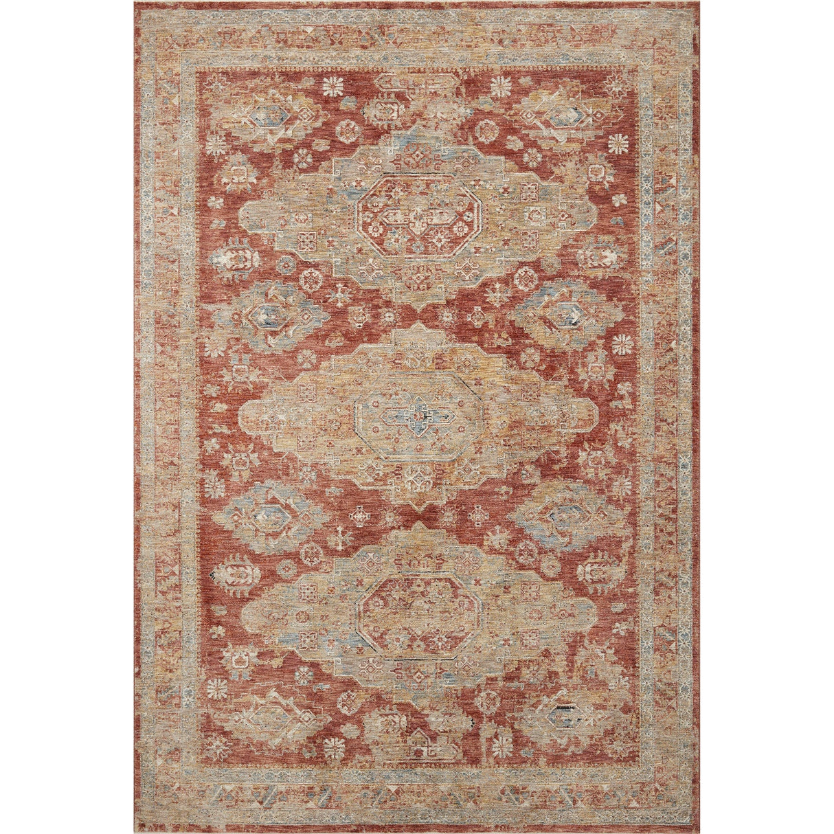 Loloi Gaia Rug - Gold/Brick Rugs