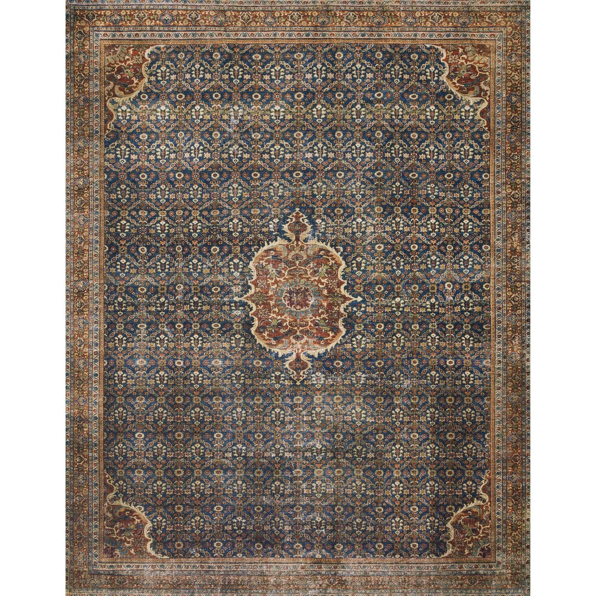 Loloi Layla Rug - Cobalt Blue/Spice Rugs