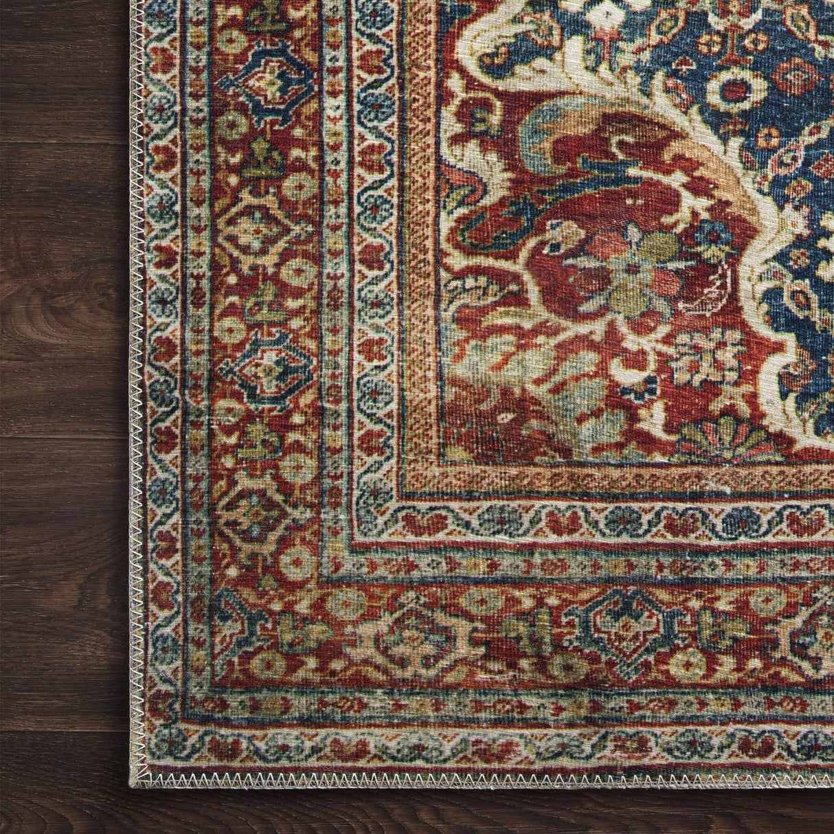 Loloi Layla Rug - Cobalt Blue/Spice Rugs