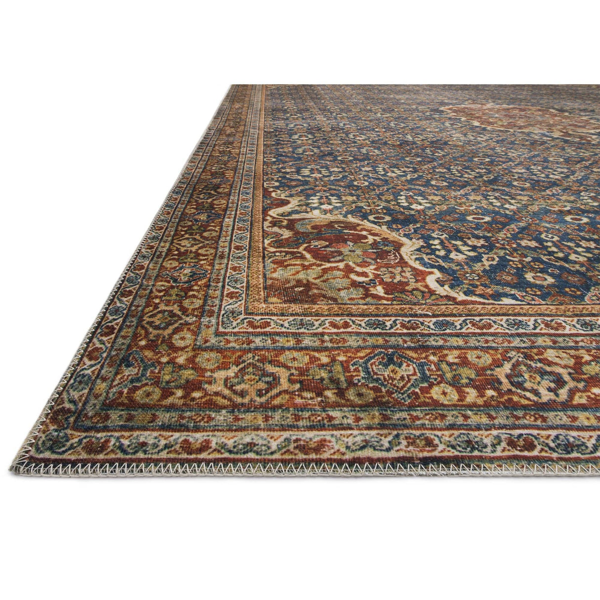 Loloi Layla Rug - Cobalt Blue/Spice Rugs