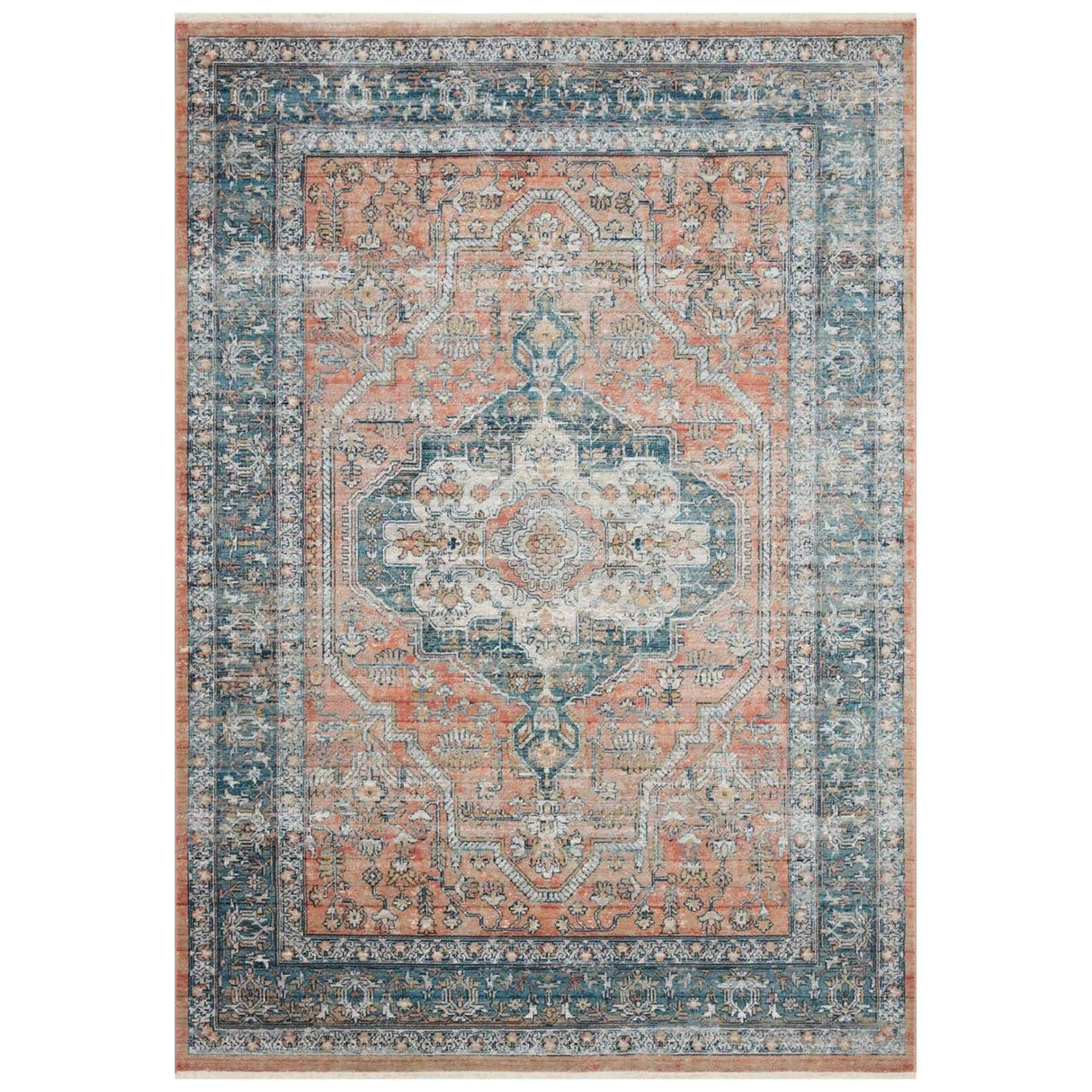 Loloi Magnolia Home Elise Rug - Coral/Blue Rugs