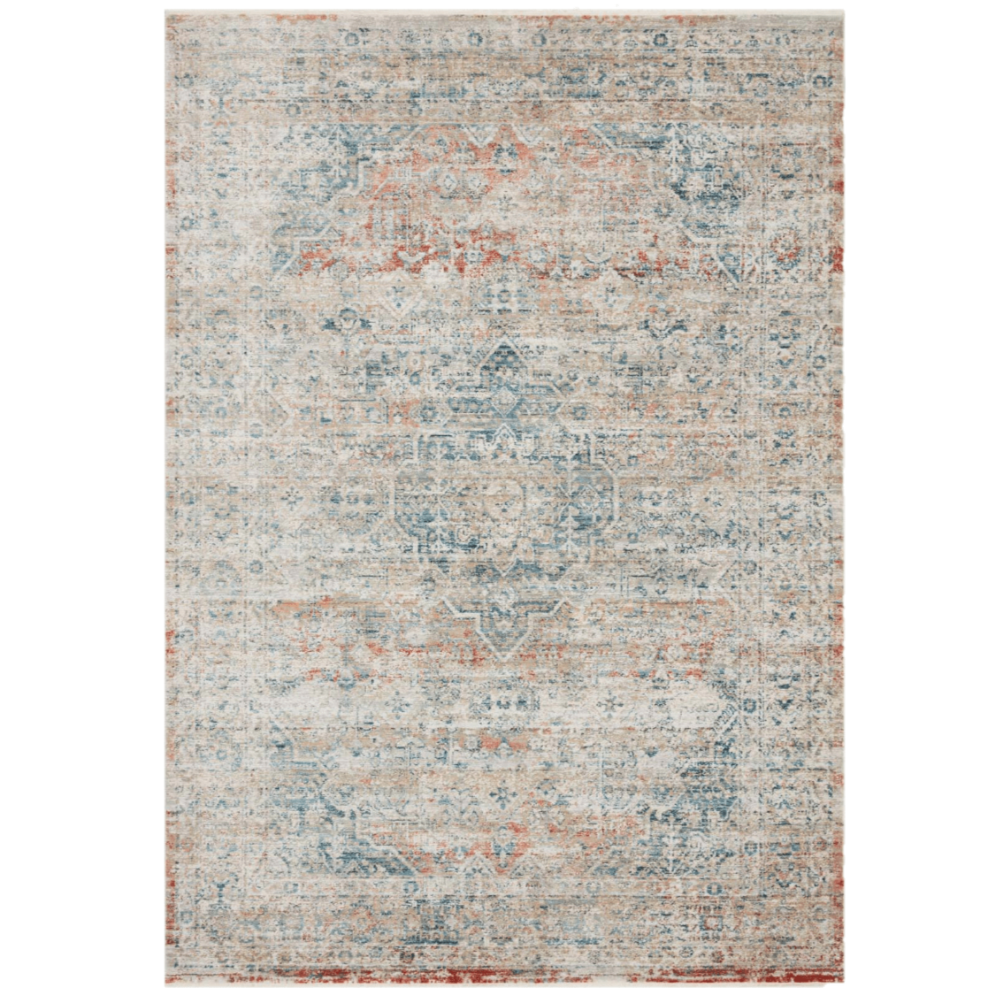 Loloi Magnolia Home Elise Rug - Sky/Red Rugs
