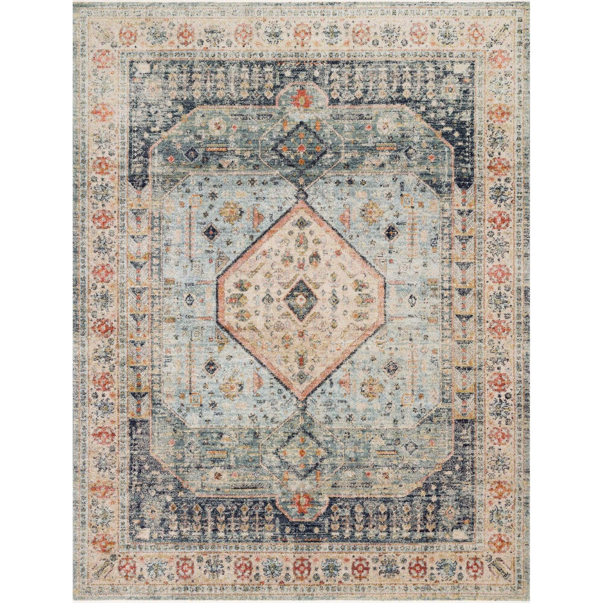 Loloi Magnolia Home Graham Rug - Blue/Ant. Ivory Rugs