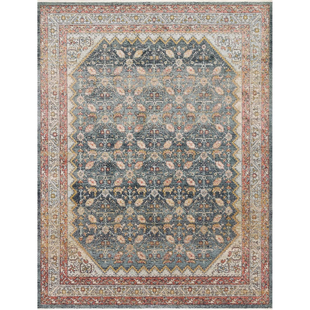 Loloi Magnolia Home Graham Rug - Blue/Persimmon Rugs