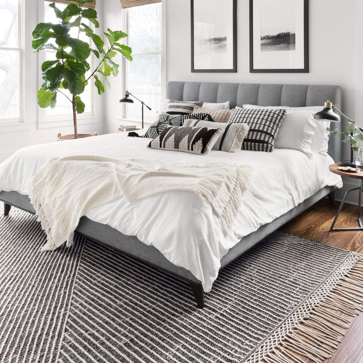 Loloi Magnolia Home Newton Rug - Charcoal/Ivory Rugs