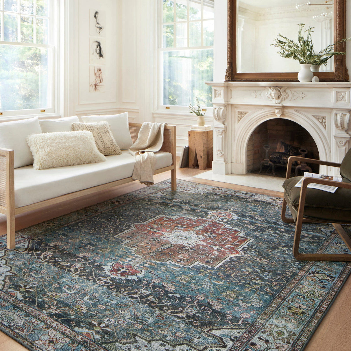 Loloi Margot Rug - Ocean/Brick Rugs