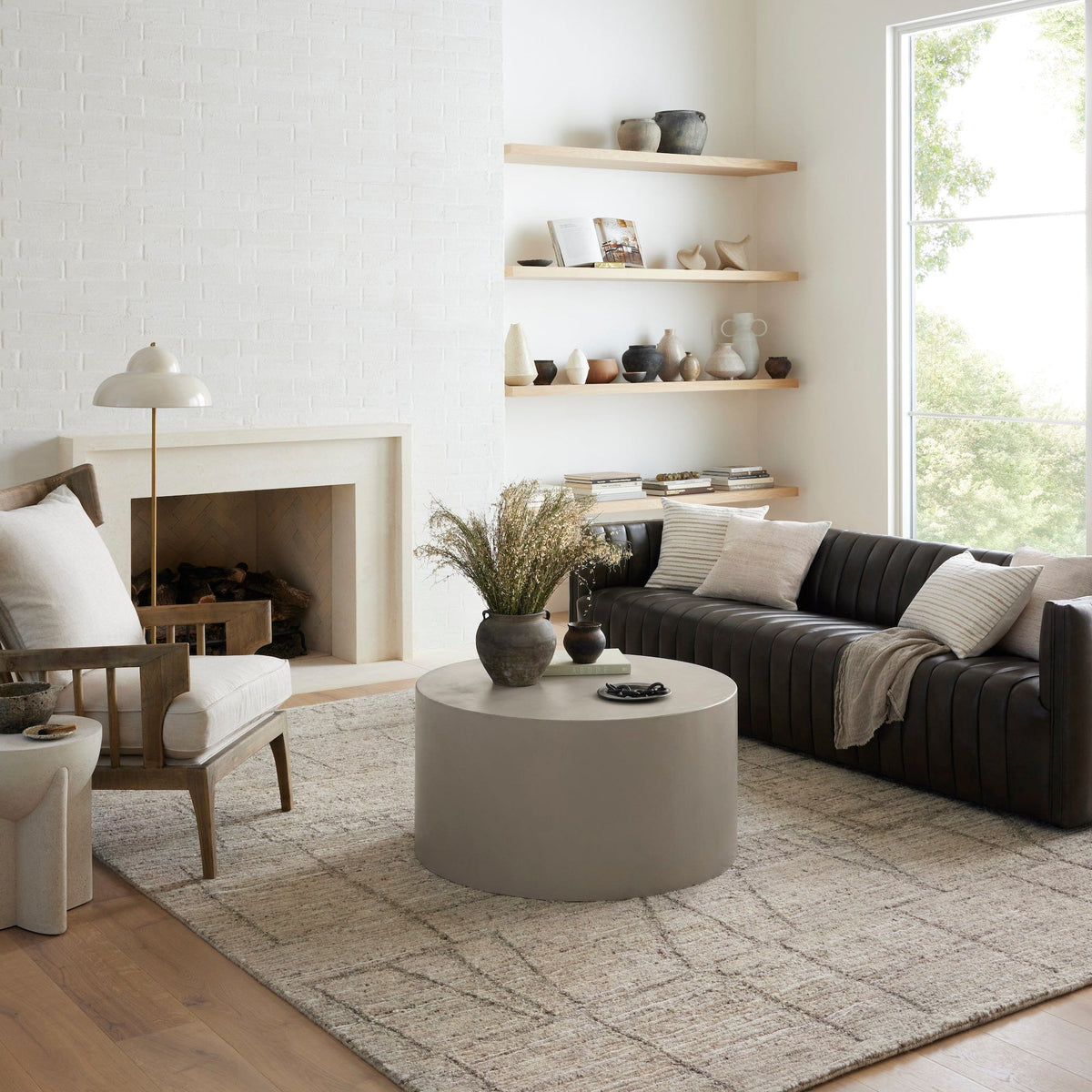 Grey Pebble Natural Wool Living Room Rug, Living Room Rugs