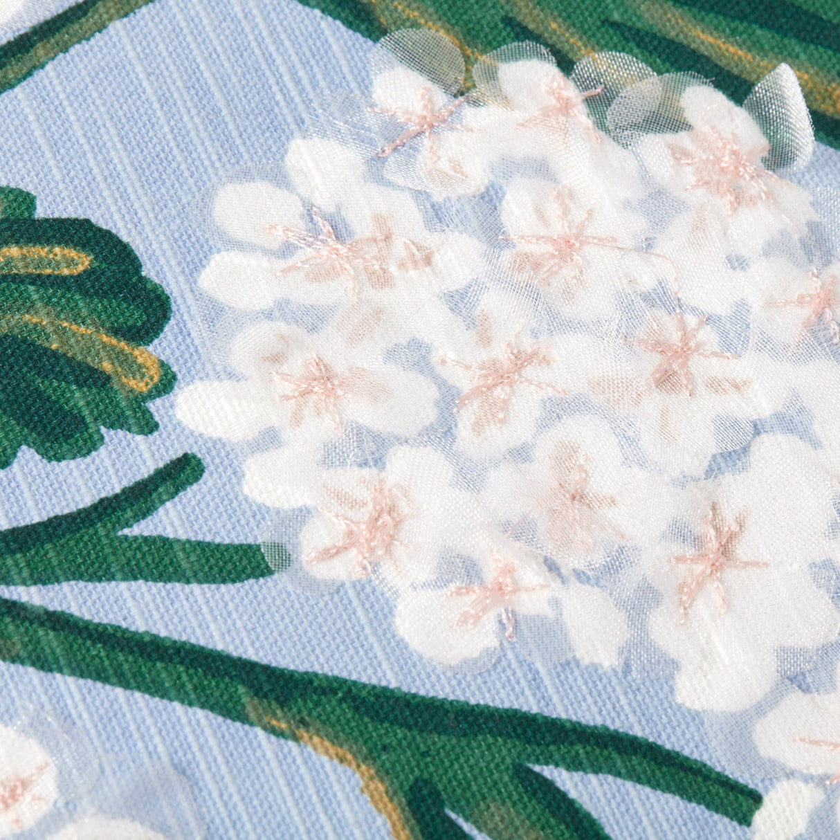Loloi Rifle Paper Co. Hydrangea Pillow - Blue/Ivory Pillows