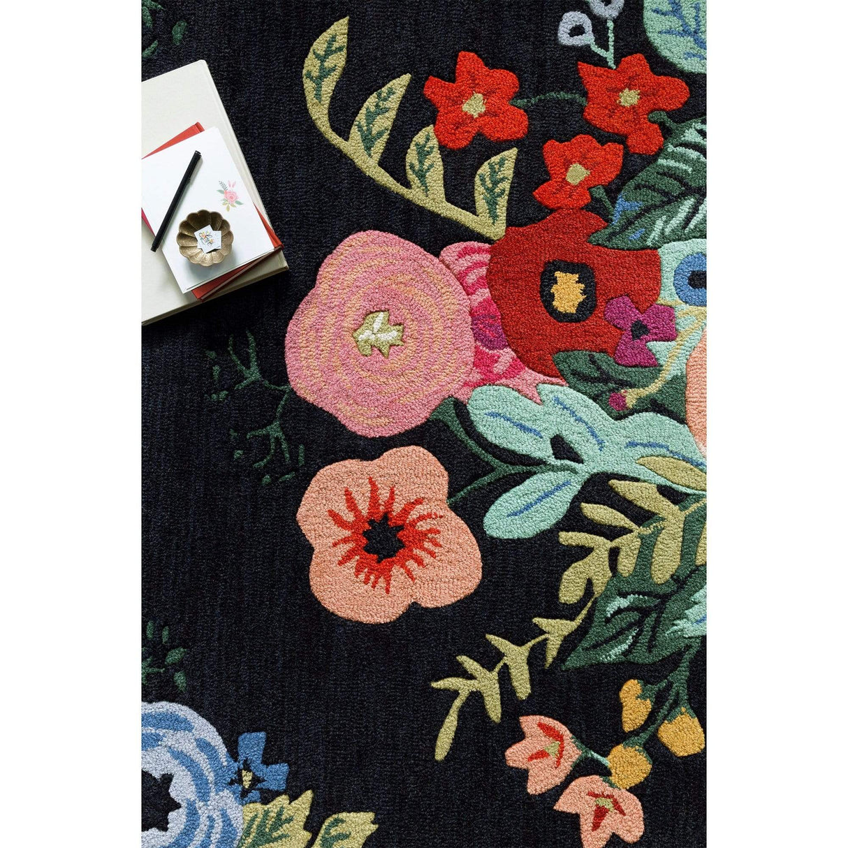 Loloi Rifle Paper Co. Les Fleurs Rug - Black/Multi Rugs