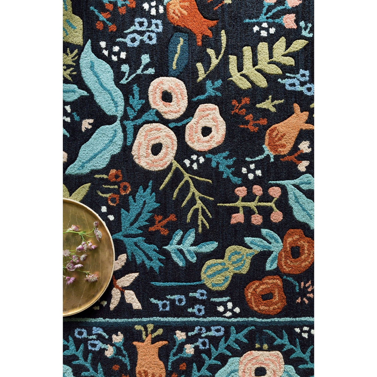Loloi Rifle Paper Co. Les Fleurs Rug - Black Rugs