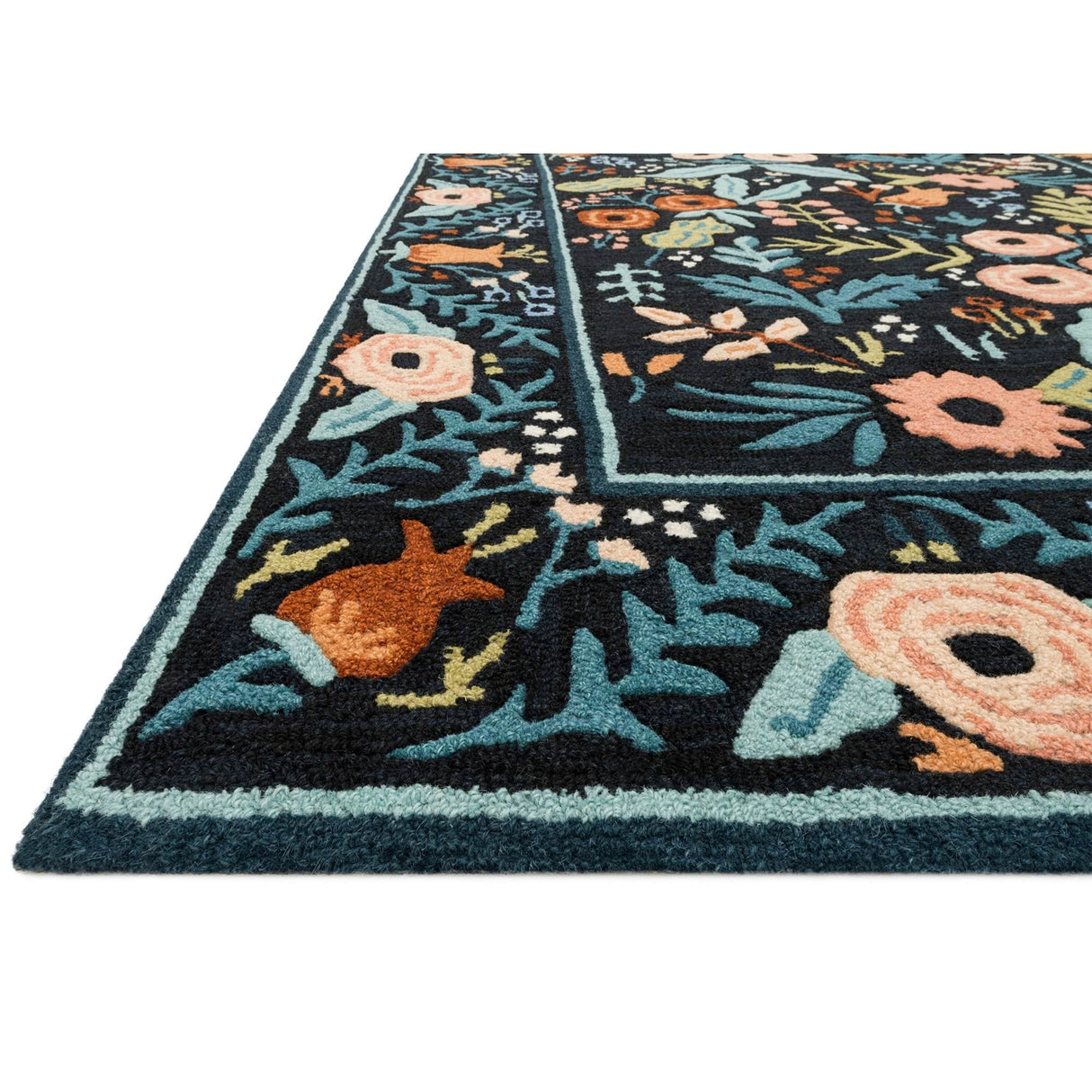 Loloi Rifle Paper Co. Les Fleurs Rug - Black Rugs