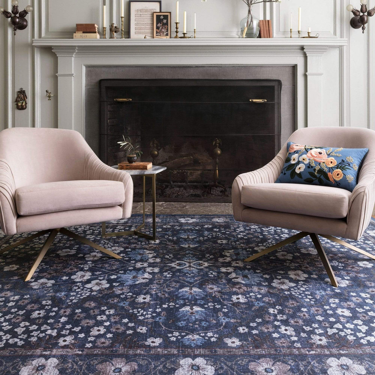 Loloi Rifle Paper Co. Palais Rug - Navy Rugs