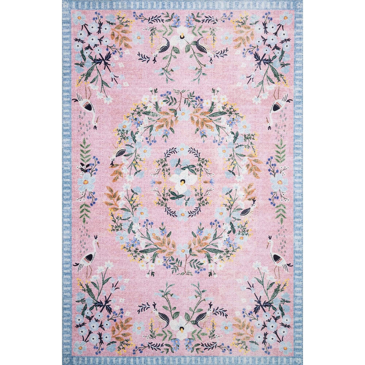 Loloi Rifle Paper Co. Palais Rug - Rose/Sky Rugs