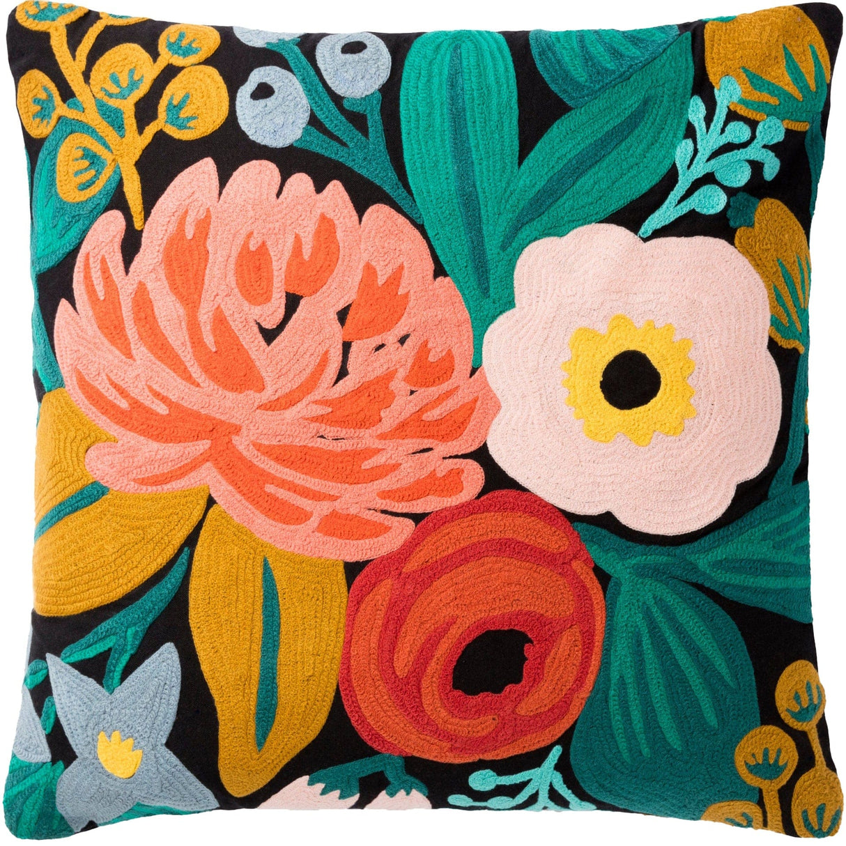 Loloi Rifle Paper Co. Pillow - Black/Multi Pillows loloi-P012P6044BLMLPIL3 885369504051