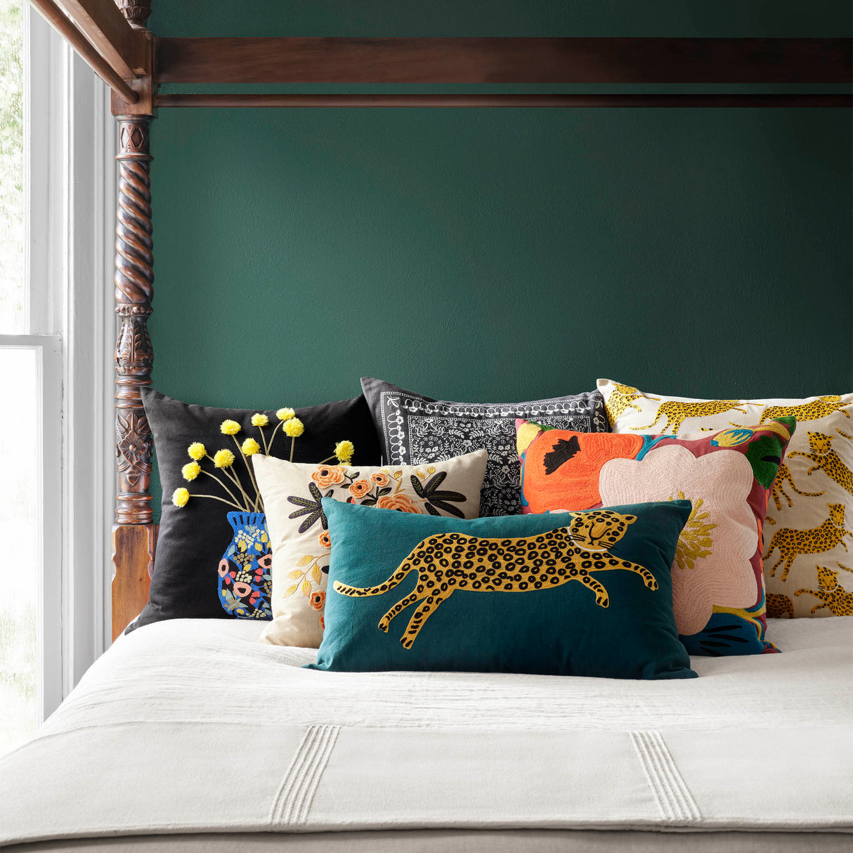 Loloi Rifle Paper Co. Pillow - Teal/Gold Pillow & Decor