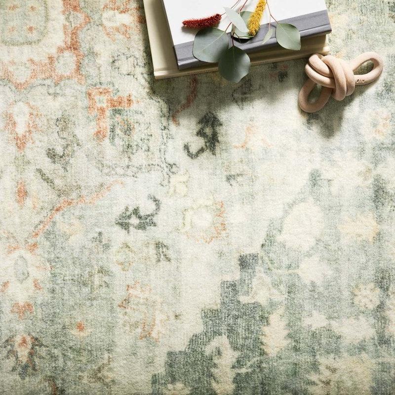 Loloi Rosette Rug - Teal/Ivory Rugs