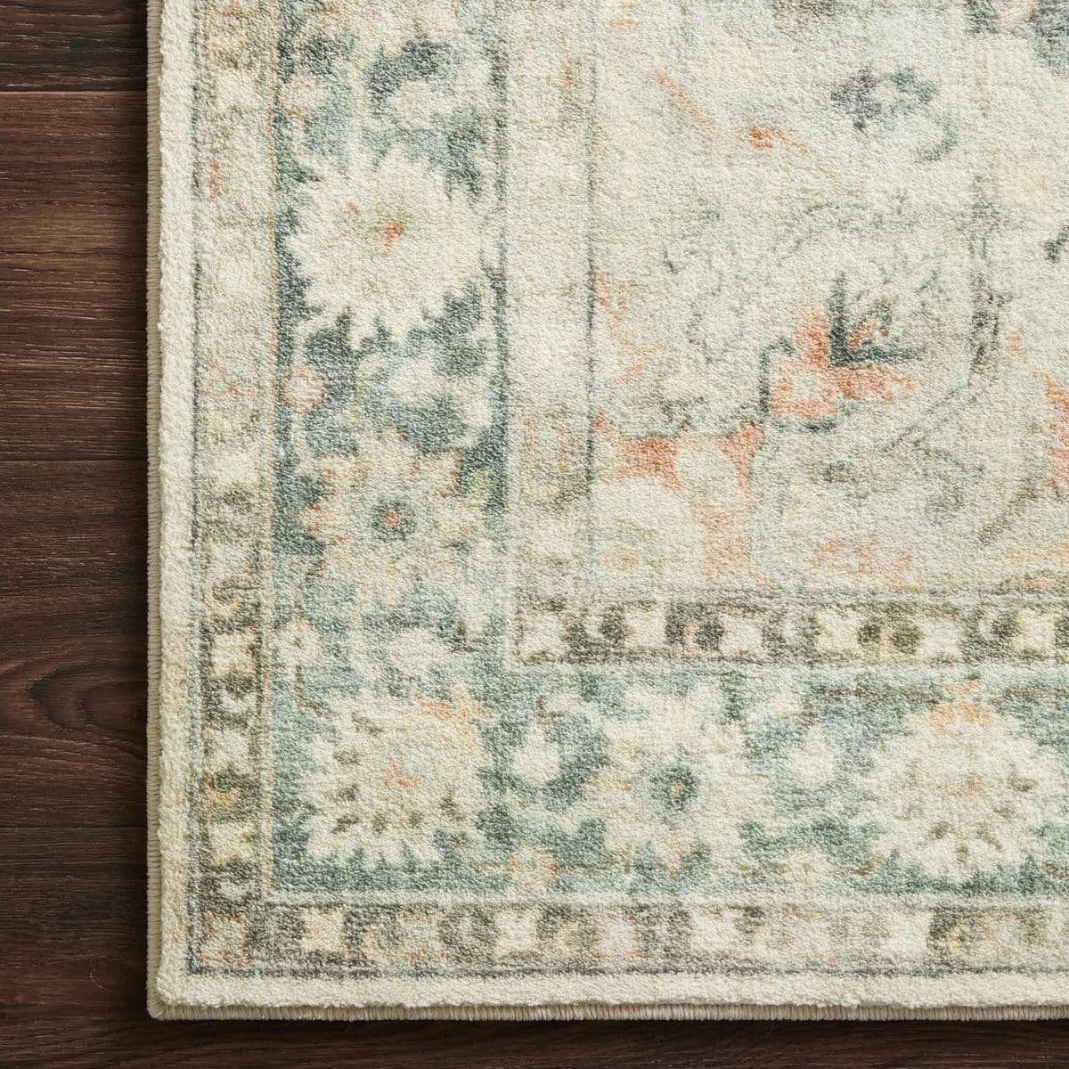 Loloi Rosette Rug - Teal/Ivory Rugs