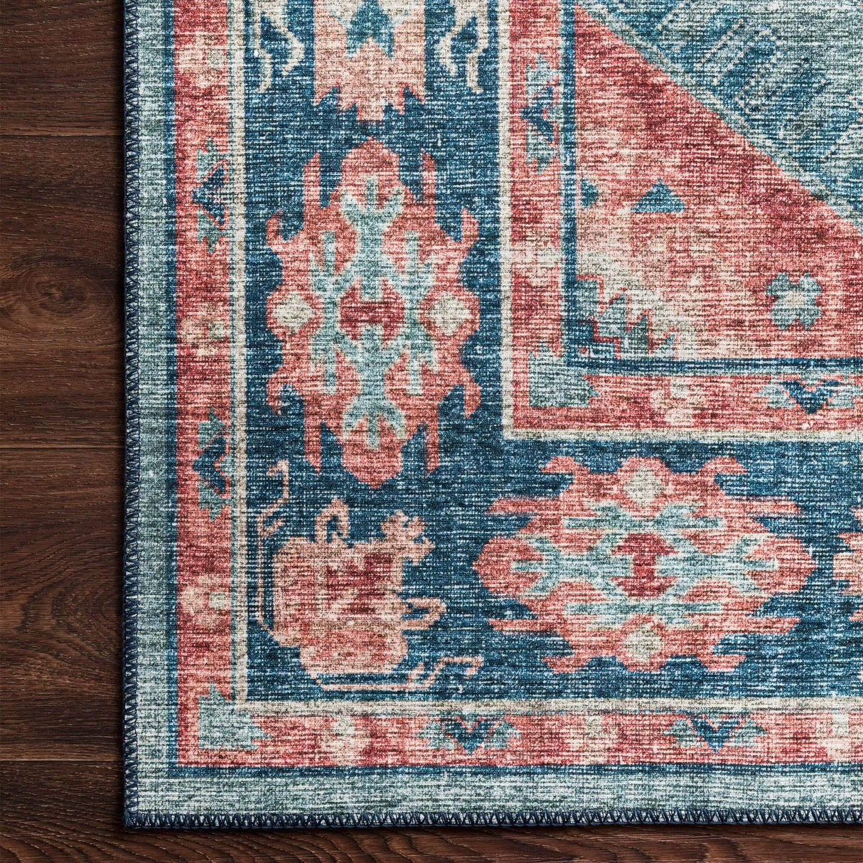 Loloi Skye Rug - Turquoise/Terracotta Rugs loloi-SKYESKY-03TQTC2676 00885369442230