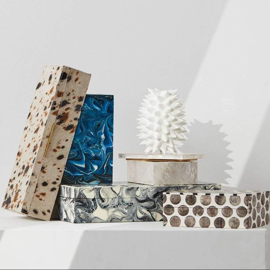 Made Goods Bentley Boxes - Chiseled Horn Pillow & Decor made-goods-OBJBENTLEBXWHS2