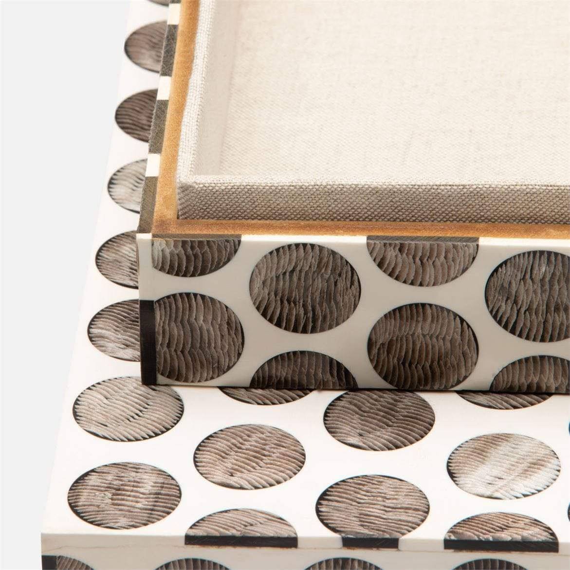 Made Goods Bentley Boxes - Chiseled Horn Pillow & Decor made-goods-OBJBENTLEBXWHS2