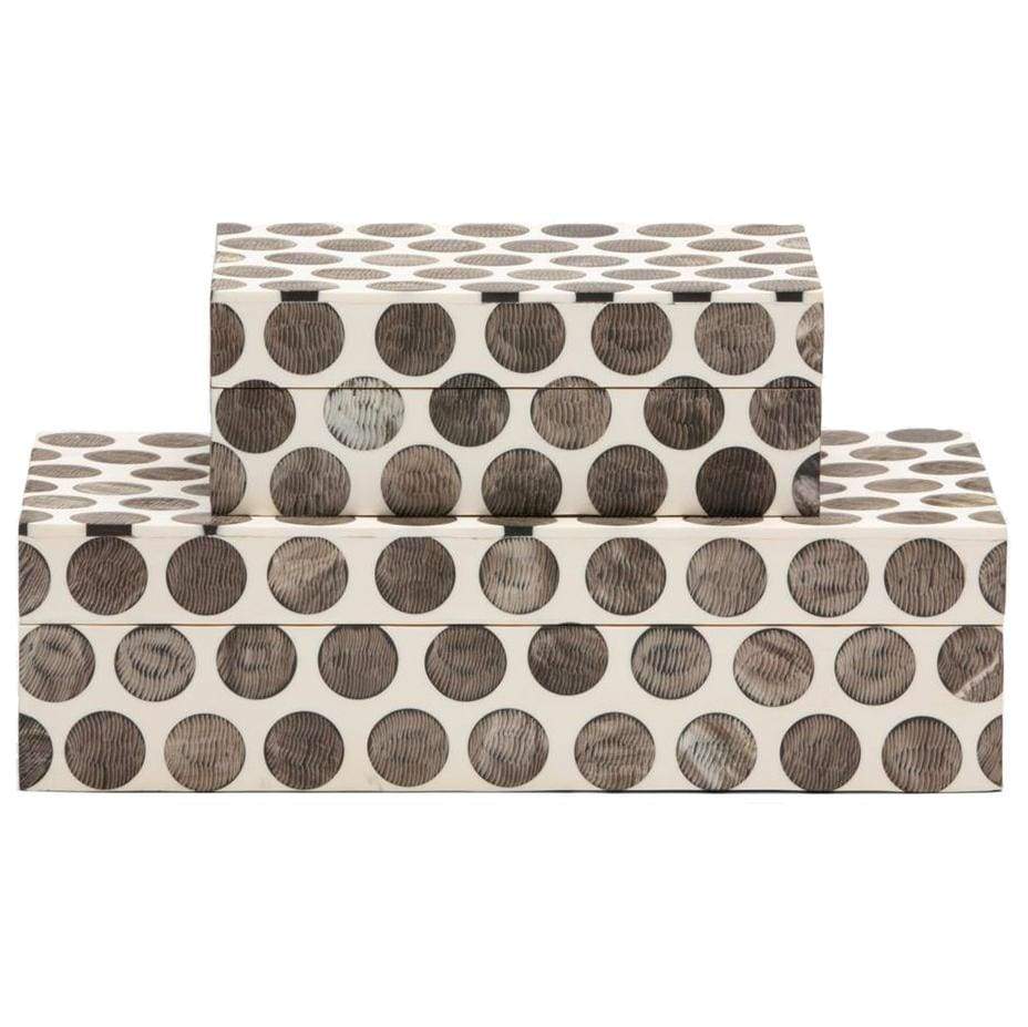 Made Goods Bentley Boxes - Chiseled Horn Pillow & Decor made-goods-OBJBENTLEBXWHS2