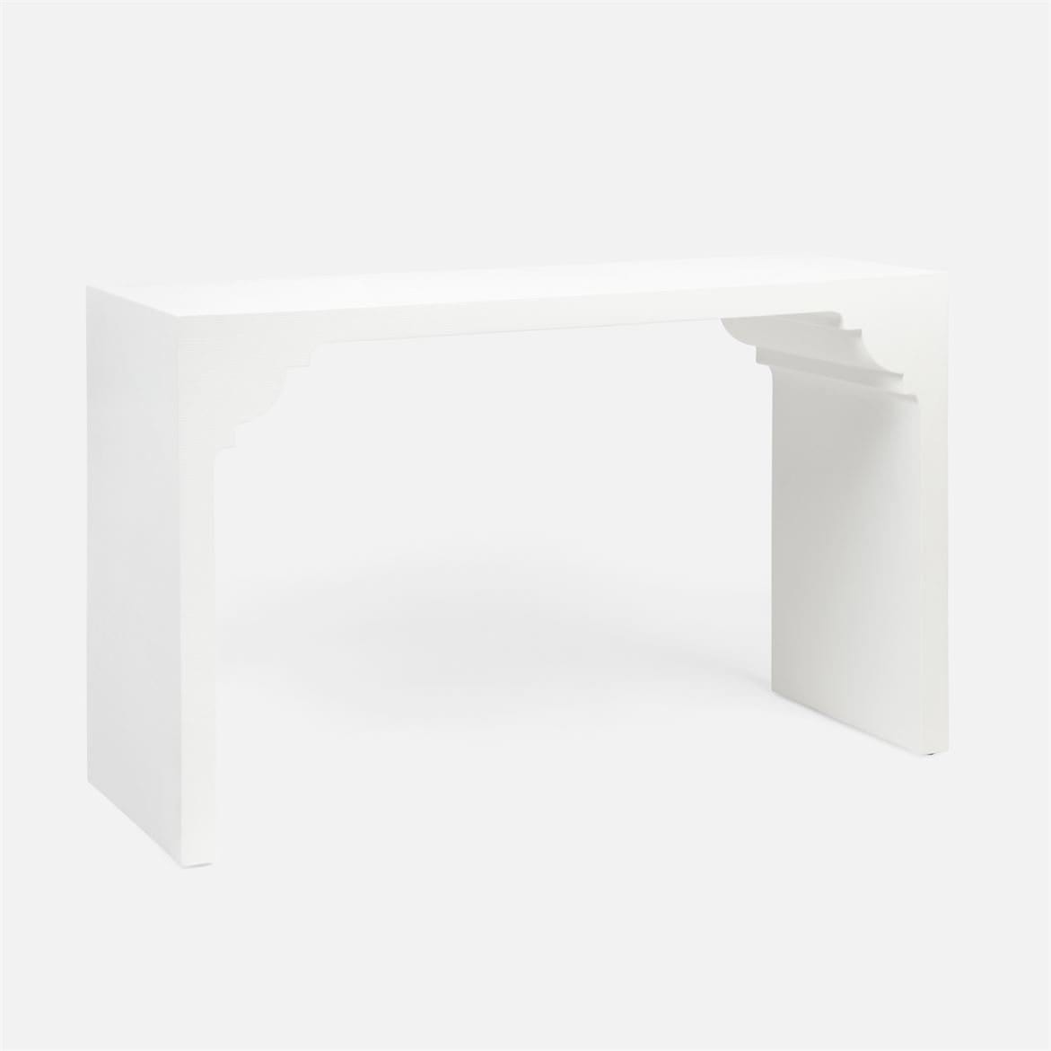 Made Goods Felton Console Table - Designer White/Faux Jute Furniture made-goods-FURFELTONCN5218LNDW