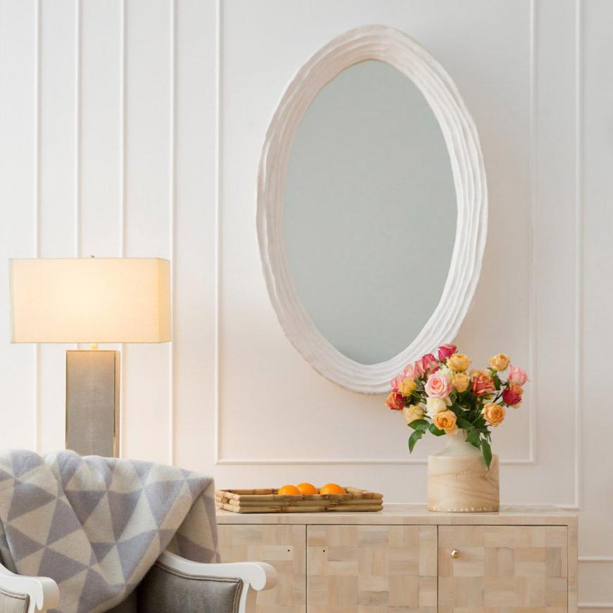 Made Goods Hetty Oval Mirror - White Wall made-goods-MIRHETTY3047WH