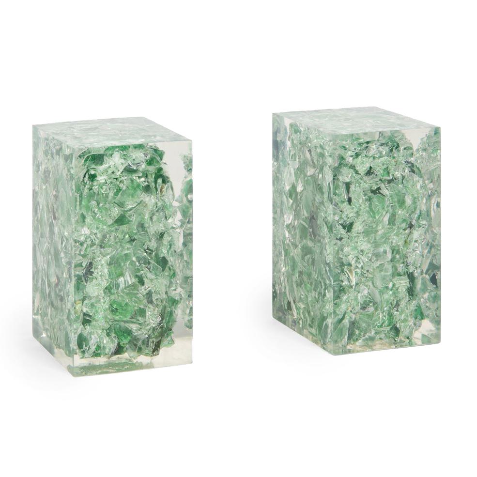 Made Goods Jessie Bookends - Jade Glass/Clear Resin Decor made-goods-OBJJESSIEBKGN
