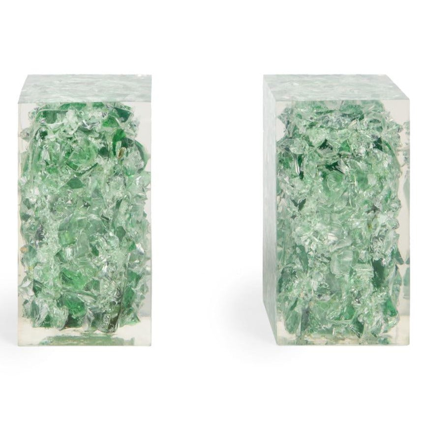 Made Goods Jessie Bookends - Jade Glass/Clear Resin Decor made-goods-OBJJESSIEBKGN