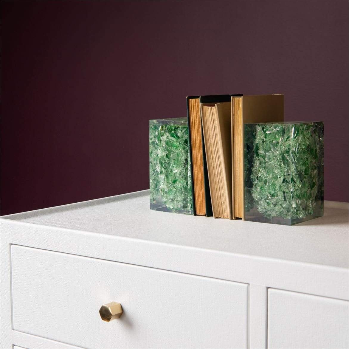 Made Goods Jessie Bookends - Jade Glass/Clear Resin Decor made-goods-OBJJESSIEBKGN