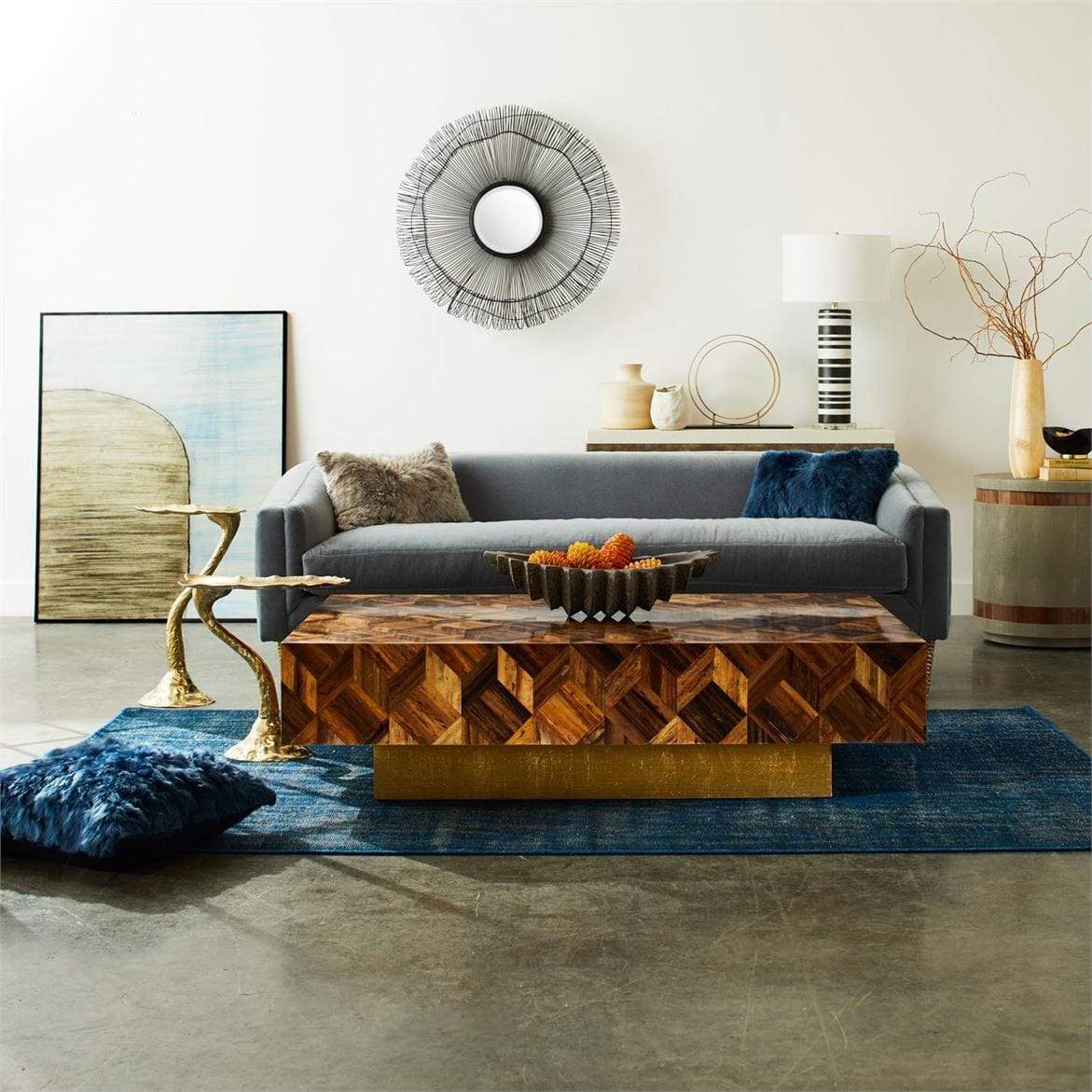 Made Goods Lily Pillow - Navy Pillow & Decor