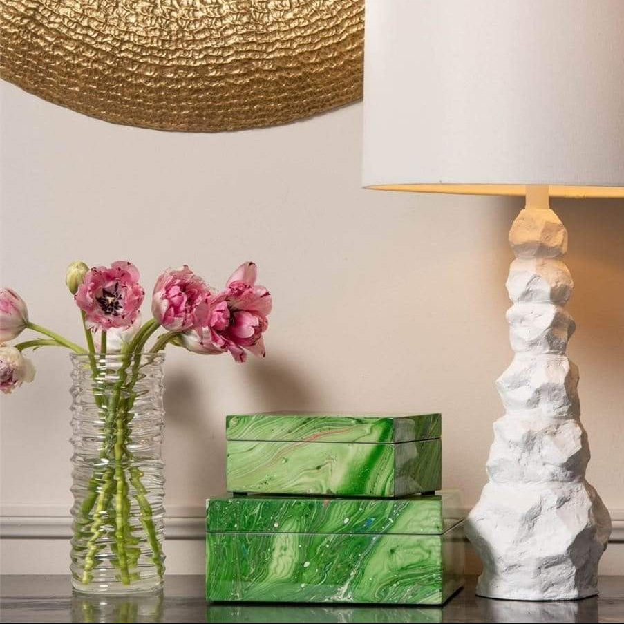 Made Goods Noelle Box Set - Green Swirl Lacquered Resin Decor made-goods-OBJNOELLEBXGNS2