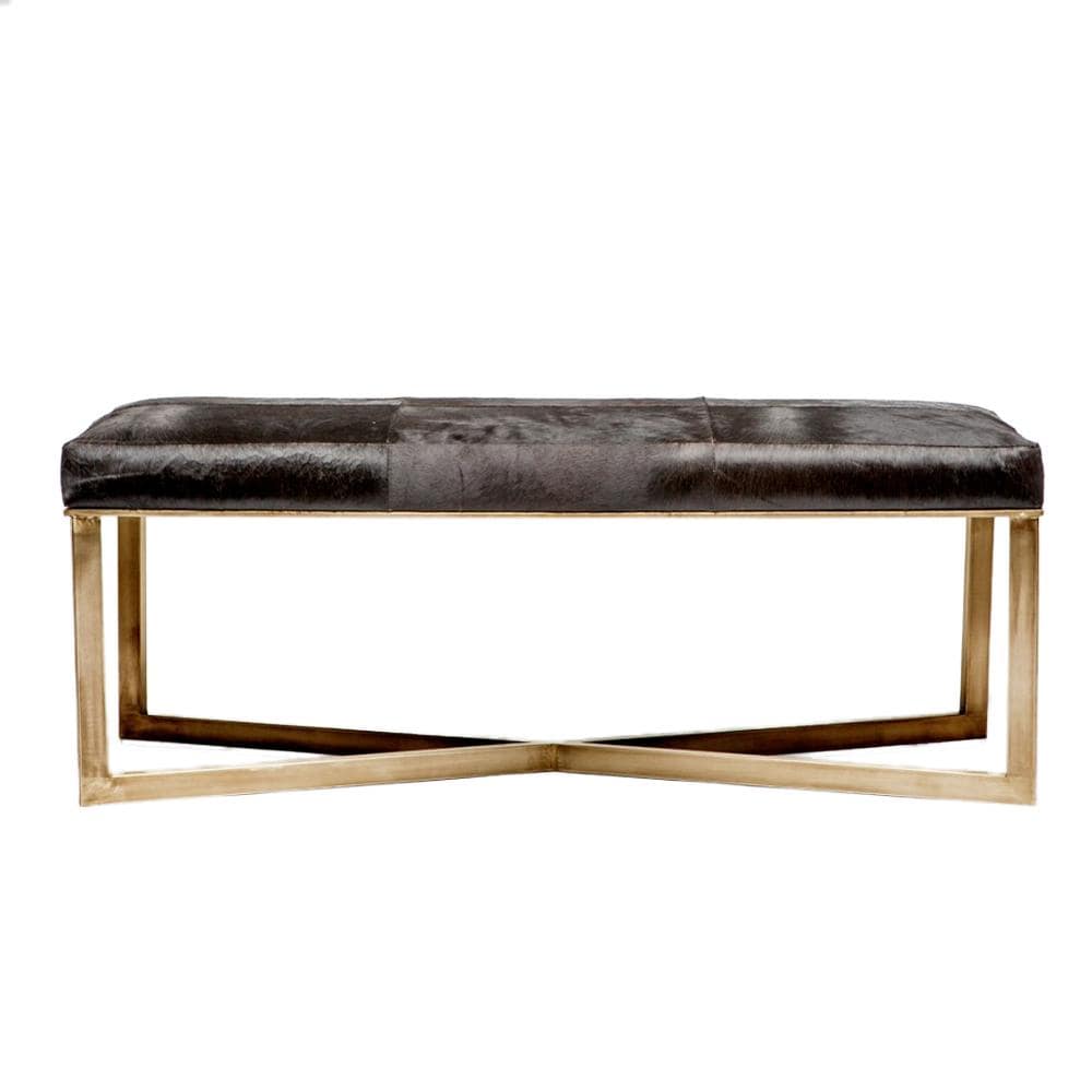 Made Goods Roger Double Bench - Antique Brass Furniture Made-Goods-Roger-Double-Bench-Brass