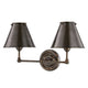Mark D. Sikes Classic No. 1 Double Metal Wall Sconce - Distressed Bronze Lighting hudson-valley-MDS102-DB-MS 00806134877347