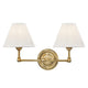 Mark D. Sikes Classic No. 1 Double Wall Sconce - Aged Brass Lighting hudson-valley-MDS102-AGB 00806134876265