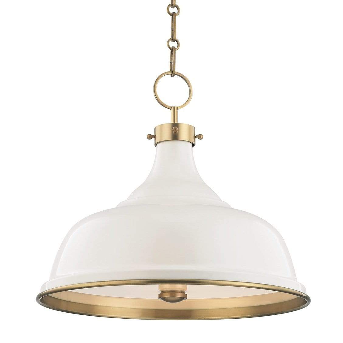 Mark D. Sikes Painted No. 1 Pendant - Aged Brass and Off White Lighting hudson-valley-MDS300-AGB/OW 00806134876517