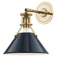 Mark D. Sikes Painted No. 2 Sconce - Aged Brass and Darkest Blue Lighting hudson-valley-MDS350-AGB/DBL 00806134877224