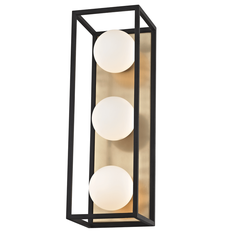 Mitzi Aira 3 Light Vanity Sconce - Black Aged Brass Lighting mitzi-H141303-AGB-BK