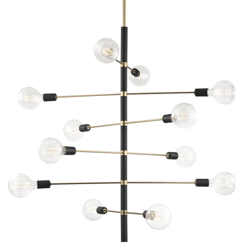 Mitzi Astrid 12 Light Chandelier Lighting mitzi-H178-AGB/BK