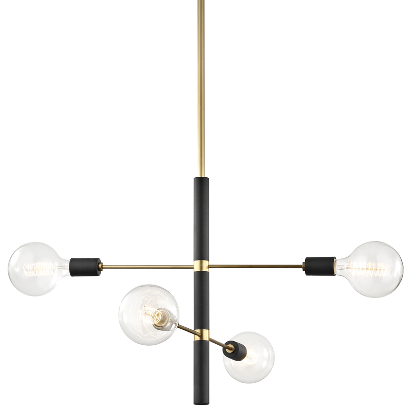 Mitzi Astrid Chandelier - Black Aged Brass - 4 Light Lighting mitzi-H178-AGB/BK-4 Light