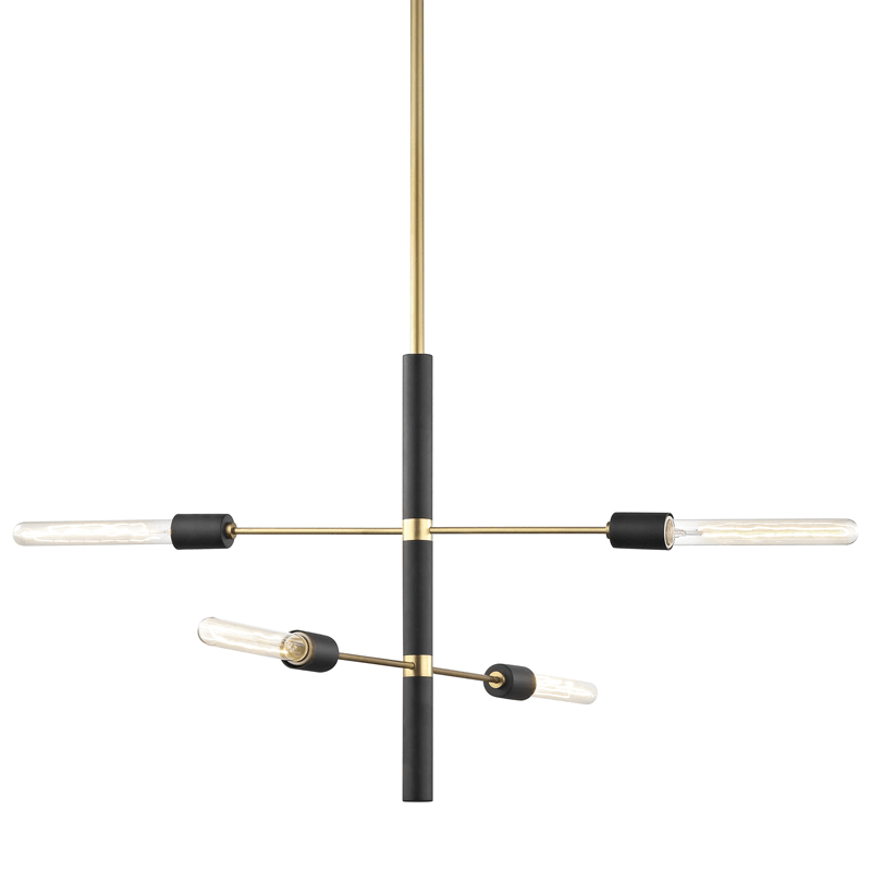 Mitzi Astrid Chandelier - Black Aged Brass - 4 Light Lighting mitzi-H178-AGB/BK-4 Light