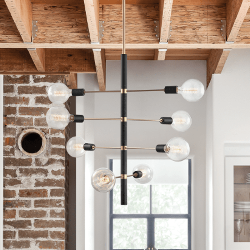 Mitzi Astrid Chandelier - Black Aged Brass - 8 Light Lighting mitzi-H178-AGB/BK-8 Light