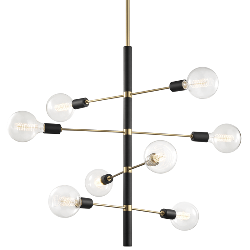 Mitzi Astrid Chandelier - Black Aged Brass - 8 Light Lighting mitzi-H178-AGB/BK-8 Light