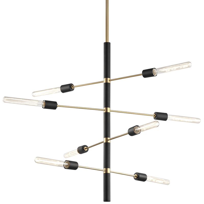 Mitzi Astrid Chandelier - Black Aged Brass - 8 Light Lighting mitzi-H178-AGB/BK-8 Light