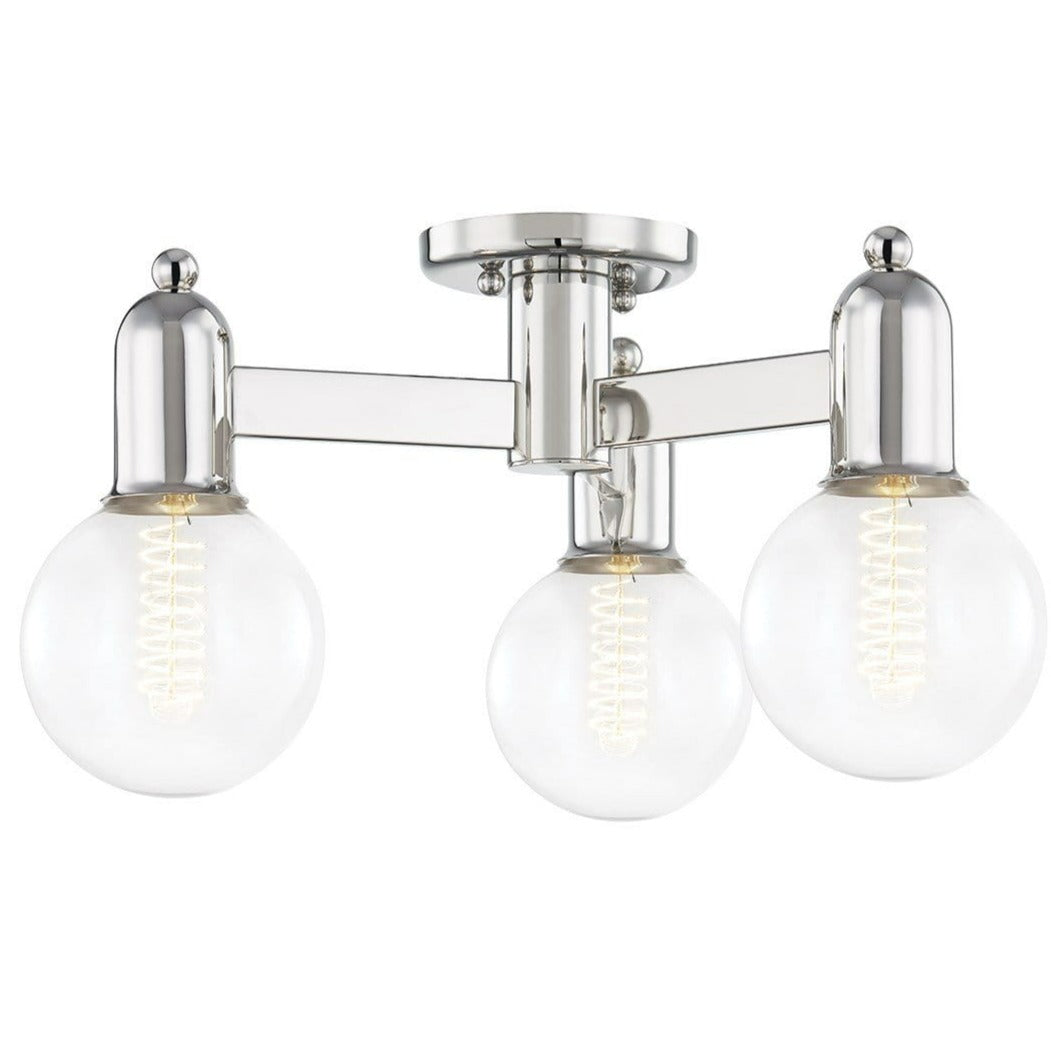 Mitzi Bryce Semi Flush Mount - Polished Nickel Lighting mitzi-H419603-PN