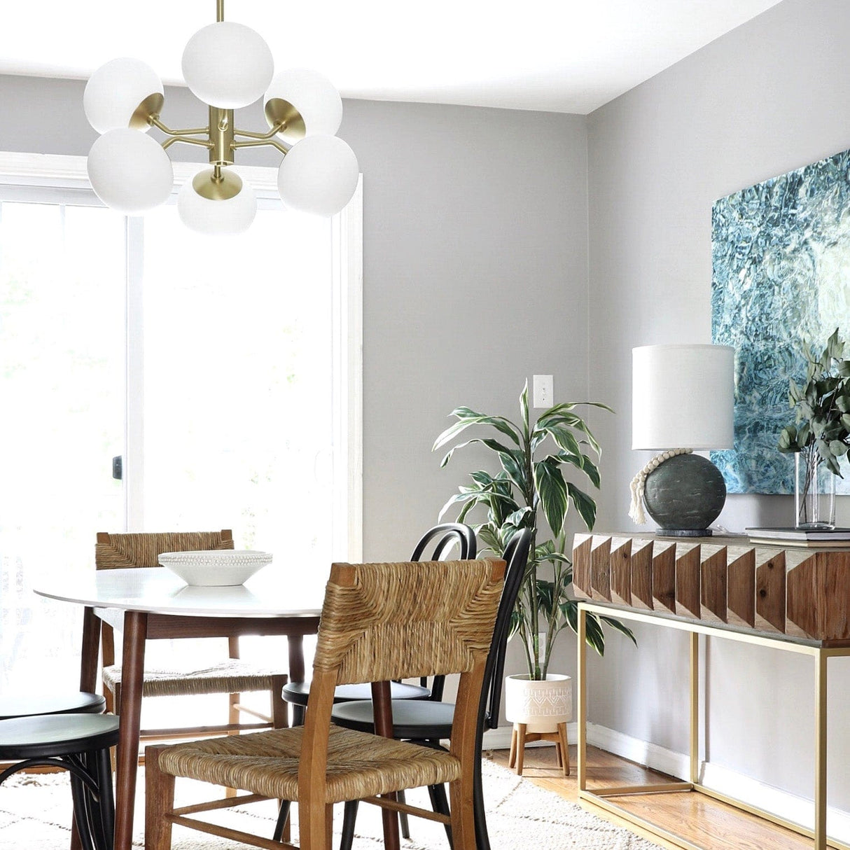 Mitzi Estee Chandelier - Aged Brass Lighting