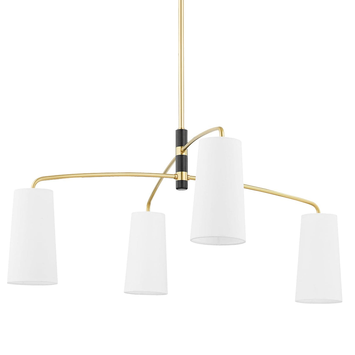 Mitzi Evelyn Four Light Chandelier Lighting mitzi-H612804-AGB/SBK