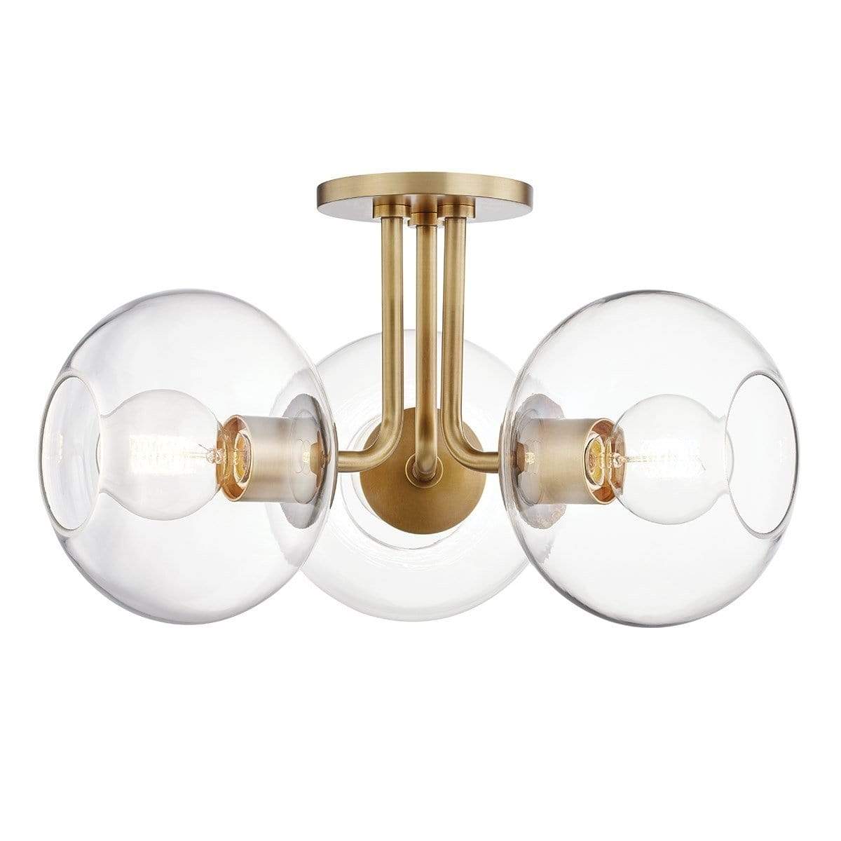 Mitzi Margot 3 Light Flush Mount - Aged Brass Lighting mitzi-H270603-AGB 00806134880842