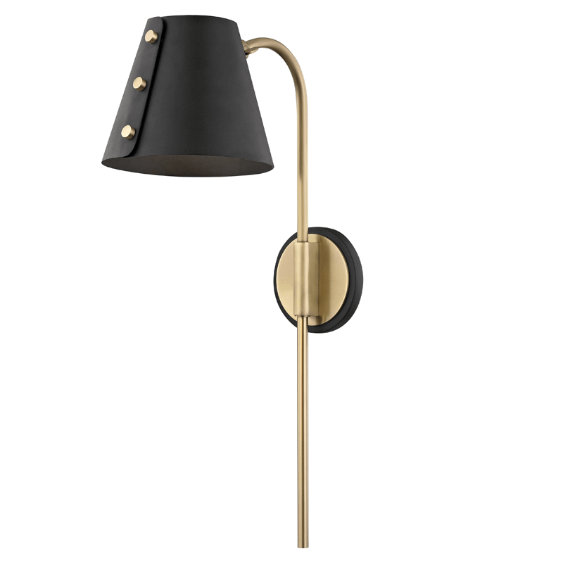 Mitzi Meta Wall Sconce - Aged Brass/Black Lighting mitzi-HL174201-AGB-BK 00806134840761